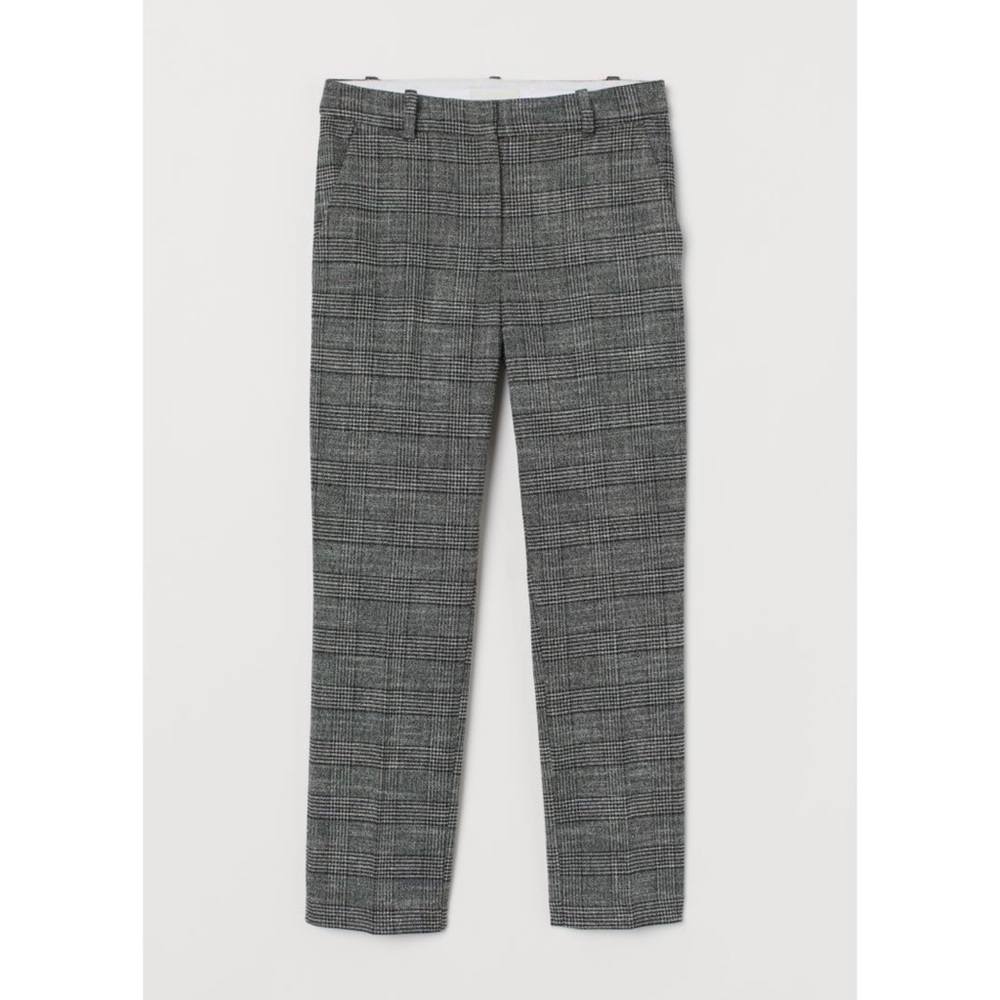 EUC H&M ankle length pants, grey plaid, size 18